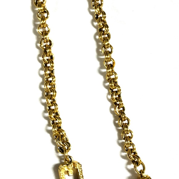 Givenchy Vintage Art-Deco Look Geometric Motifs Chain Necklace - Picture 9 of 16
